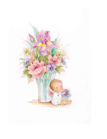 Baby Angel with flowers
