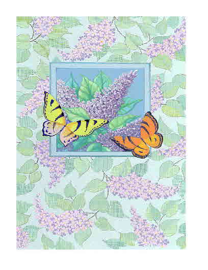 Butterflies and liliacs