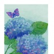 BLUE BUTTERFLY AND FLOWERS