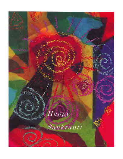 Colorful greeting for Sankrant